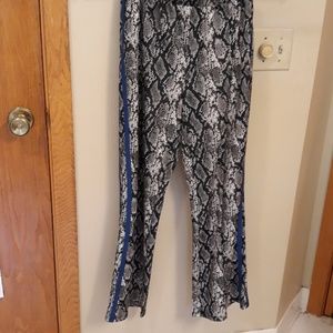 Printed elastic waist pants